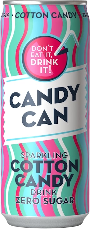 Gazuotas Gaivusis Gėrimas Candy Can, Cukraus Vatos Skonio, Su Saldikliais, 0.33L D