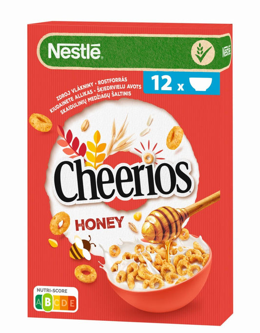 Grūdų Žiedeliai Nestle Cheerios, Su Medumi, 375 G