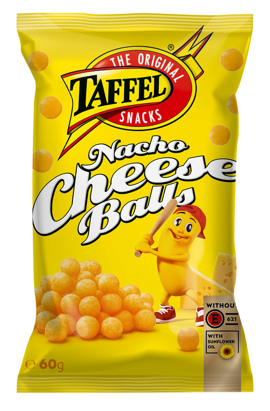 Kukurūzų Traškučiai Taffel, Nacho Cheese Balls, 60G